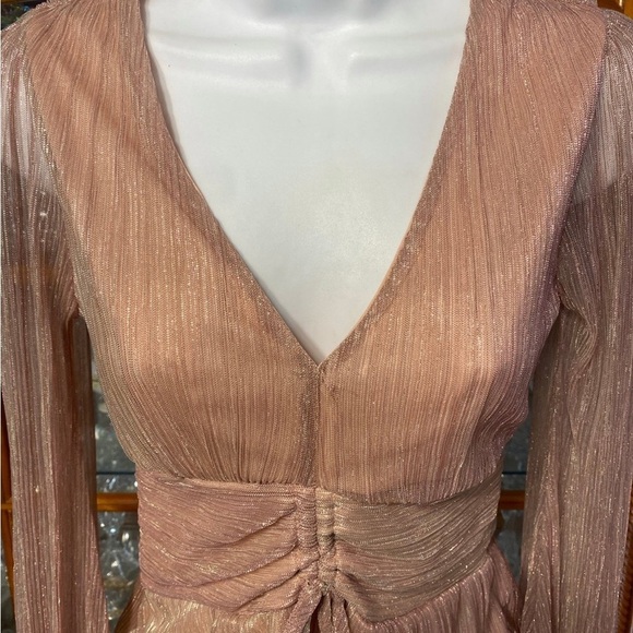 Sophia Vergara Womens Metallic Semi Sheer Blouse NWT size XS - Picture 2 of 7
